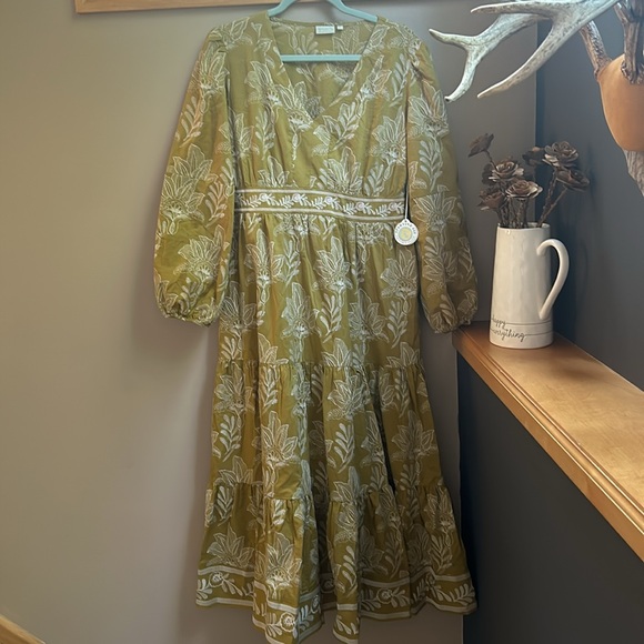 Spartina Nicolette Midi Dress - Calm Waters Schiffli - Picture 4 of 6